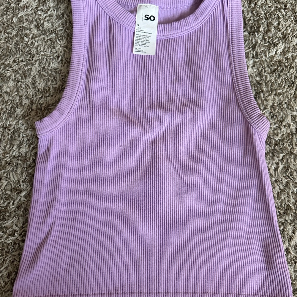 SO ✨Two For One✨ Women's Ribbed Purple & Coral Tank Tops